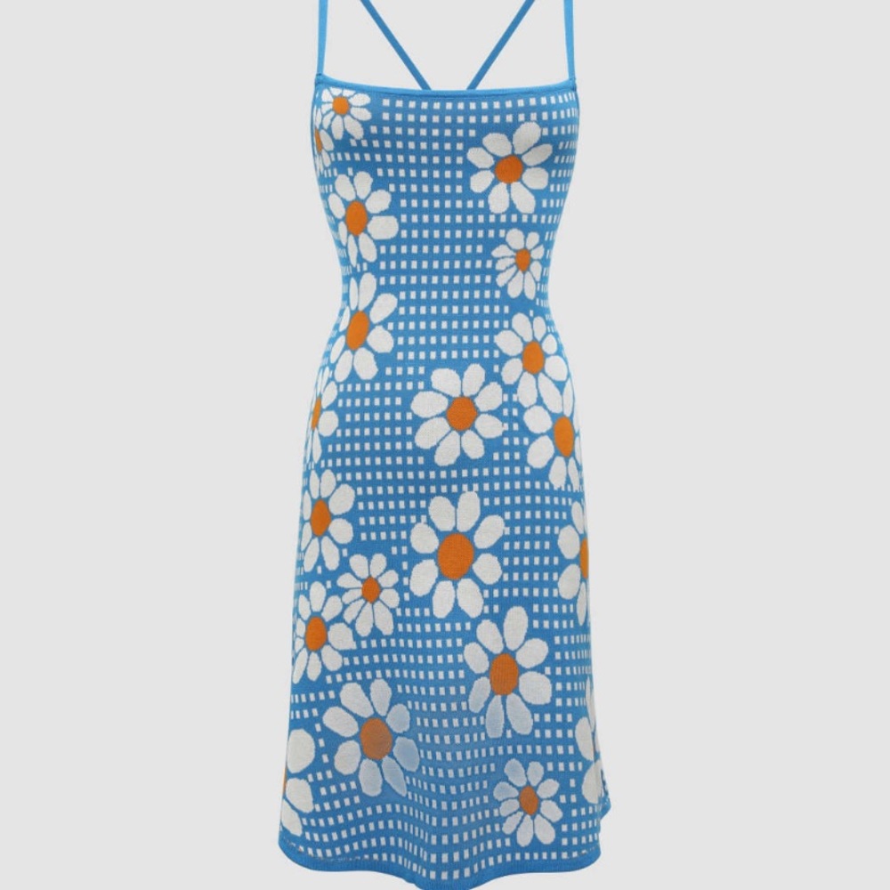 Floral knit summer mini dress, NWT. Brand new, never worn